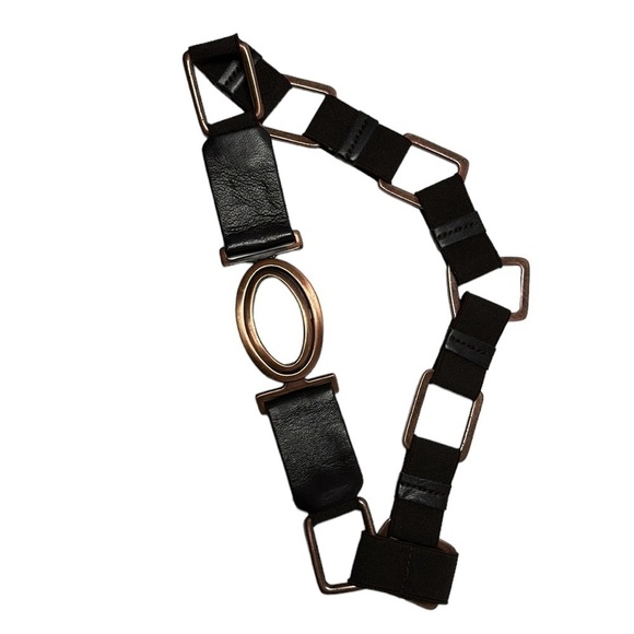 Sold🛍️BELT STRETCH LEATHER AND CHAIN By Sandy Duftler S Brown Copper-Tone - Picture 16 of 16